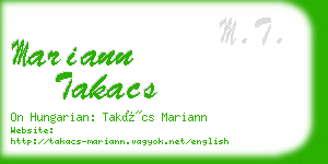 mariann takacs business card